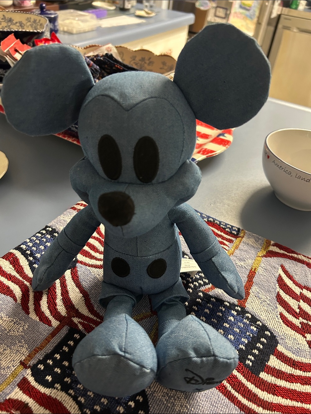 Disney Blue Denim Mickey Mouse Plush
